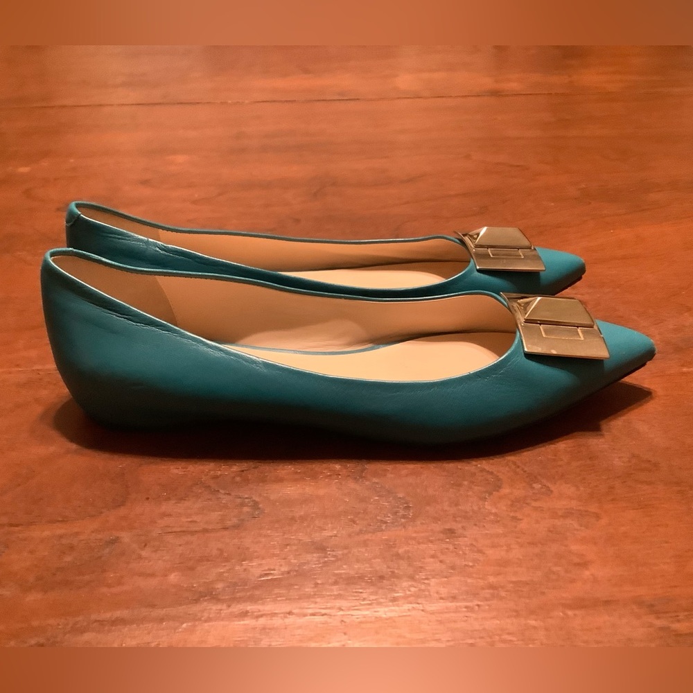 Emilio Pucci Teal Flats Sz. 36.5 (5.5 US)